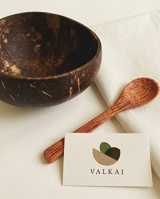 Valkai Mini Coconut Shell Bowl | Perfect for Ice Cream, Smoothie, Desserts & Dips | 150 ML (Set of 2)