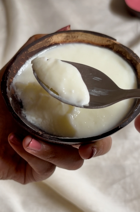 Valkai Oval Shaped Coconut Shell Bowl | Perfect for Ice Cream, Desserts & Dips | 100 ML (Set of 2)